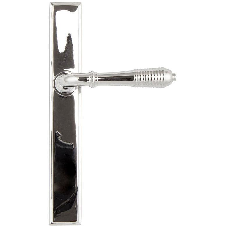 From The Anvil - Reeded Slimline Lever Latch Set - Polished Chrome - 45426 - Choice Handles