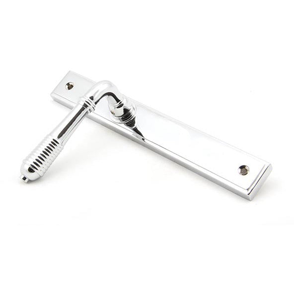 From The Anvil - Reeded Slimline Lever Latch Set - Polished Chrome - 45426 - Choice Handles