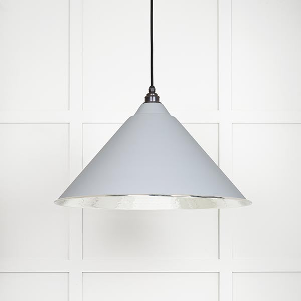 From The Anvil - Hockley Pendant in Birch - Hammered Nickel - 45433BI - Choice Handles