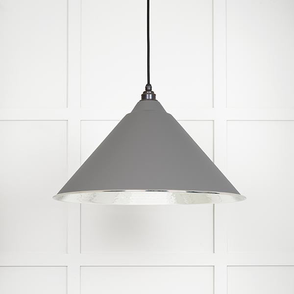 From The Anvil - Hockley Pendant in Bluff - Hammered Nickel - 45433BL - Choice Handles