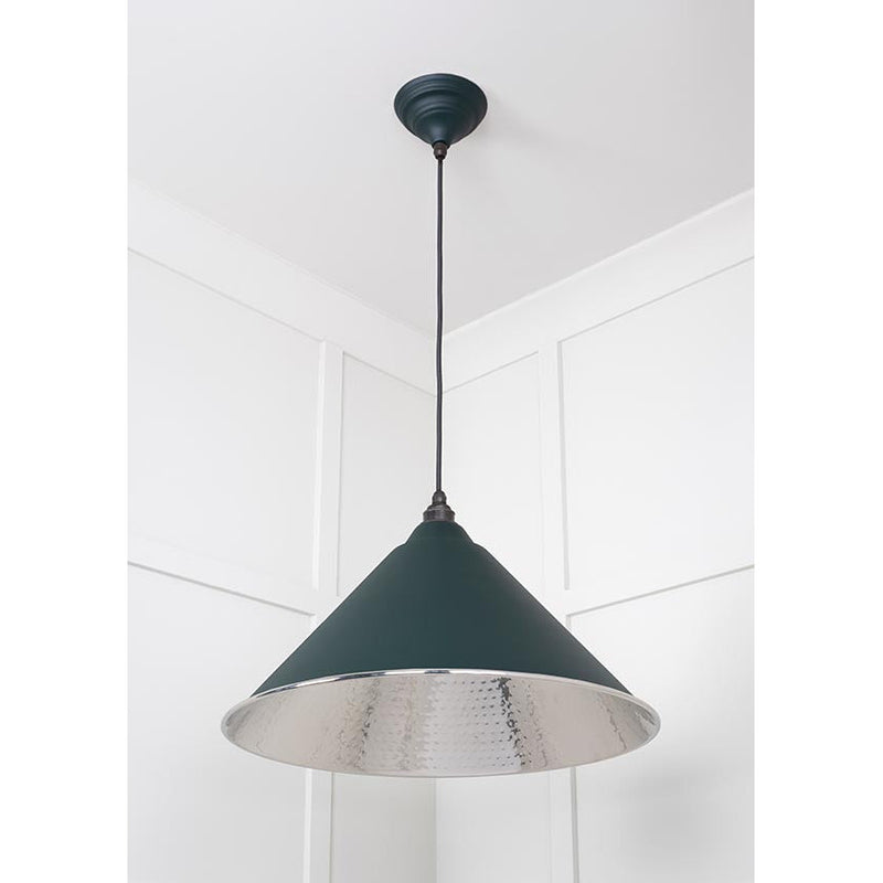 From The Anvil - Hockley Pendant in Dingle - Hammered Nickel - 45433DI - Choice Handles