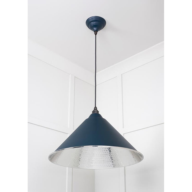 From The Anvil - Hockley Pendant in Dusk - Hammered Nickel - 45433DU - Choice Handles