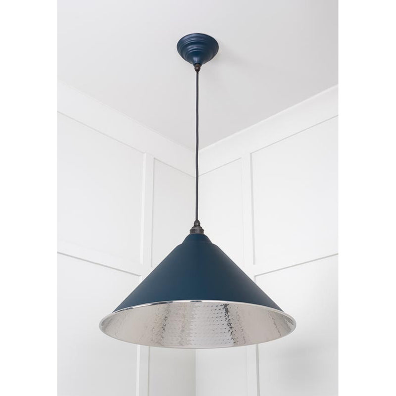 From The Anvil - Hockley Pendant in Dusk - Hammered Nickel - 45433DU - Choice Handles