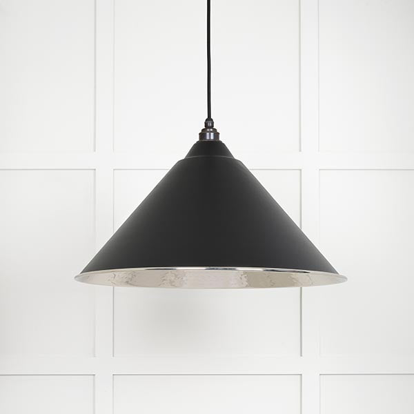 From The Anvil - Hockley Pendant in Elan Black - Hammered Nickel - 45433EB - Choice Handles