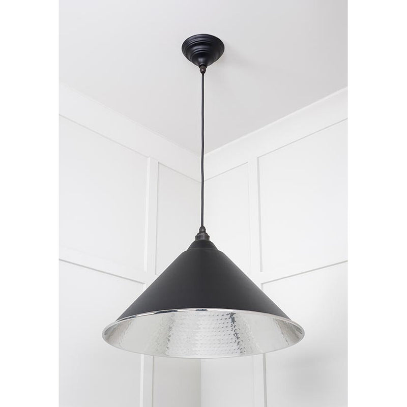 From The Anvil - Hockley Pendant in Elan Black - Hammered Nickel - 45433EB - Choice Handles