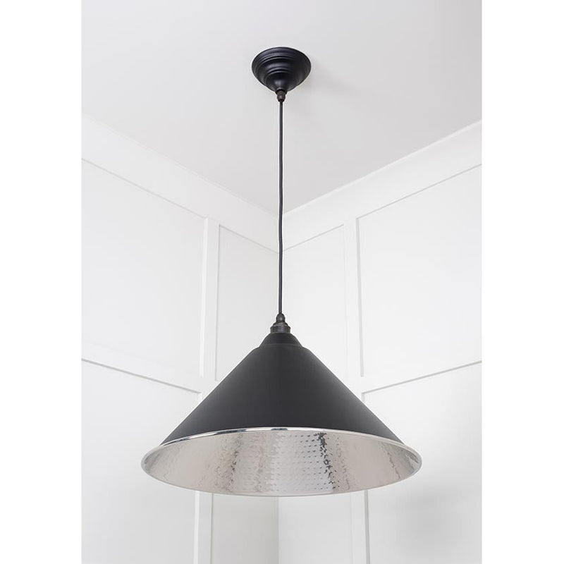 From The Anvil - Hockley Pendant in Elan Black - Hammered Nickel - 45433EB - Choice Handles