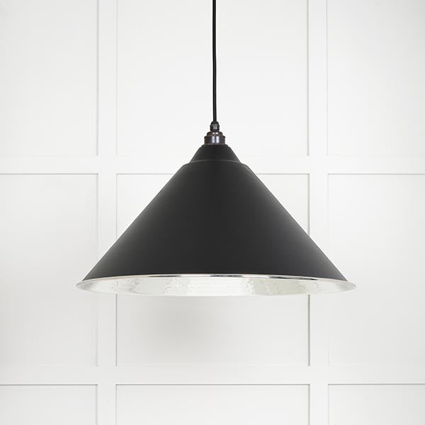 From The Anvil - Hockley Pendant in Elan Black - Hammered Nickel - 45433EB - Choice Handles