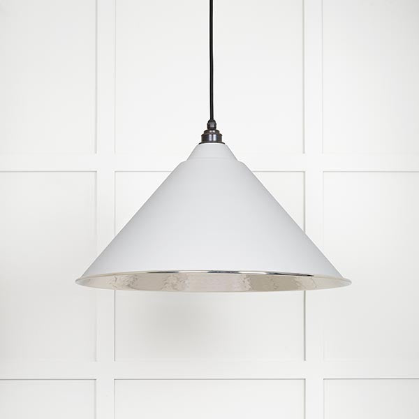 From The Anvil - Hockley Pendant in Flock - Hammered Nickel - 45433F - Choice Handles