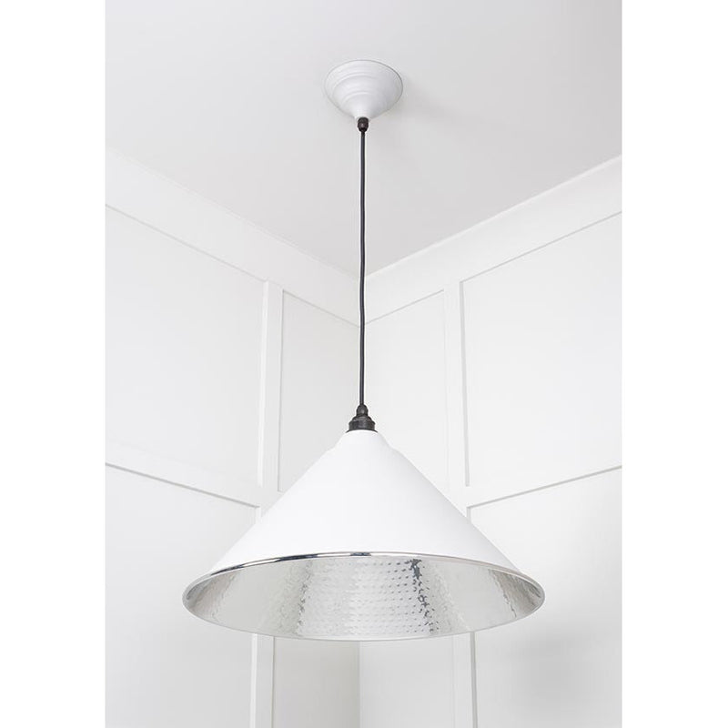 From The Anvil - Hockley Pendant in Flock - Hammered Nickel - 45433F - Choice Handles