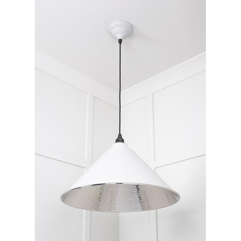 From The Anvil - Hockley Pendant in Flock - Hammered Nickel - 45433F - Choice Handles