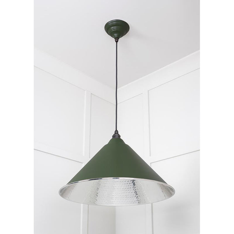 From The Anvil - Hockley Pendant in Heath - Hammered Nickel - 45433H - Choice Handles