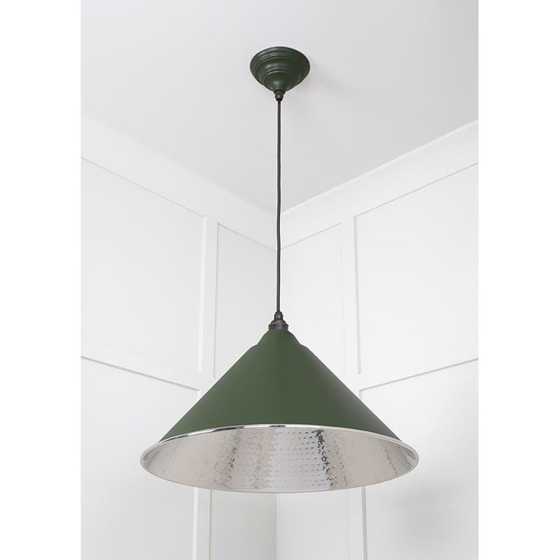 From The Anvil - Hockley Pendant in Heath - Hammered Nickel - 45433H - Choice Handles