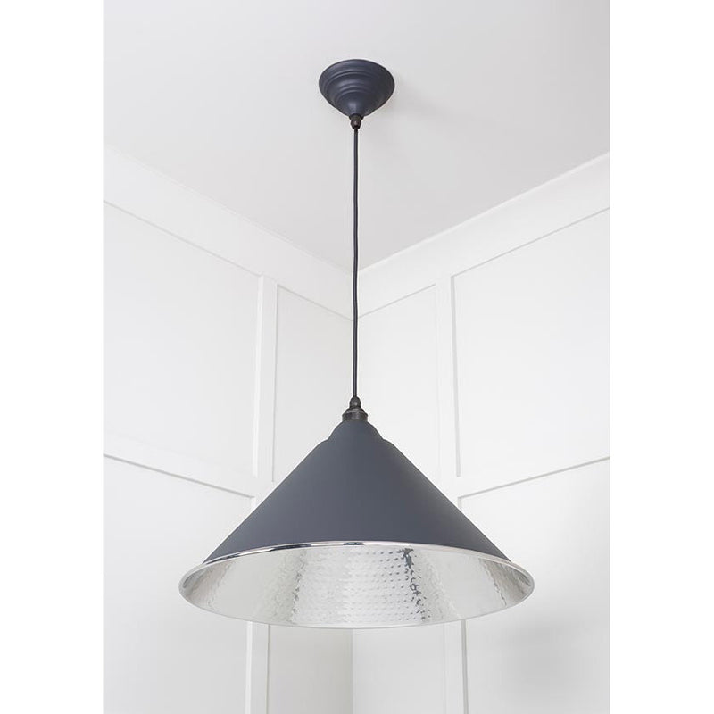 From The Anvil - Hockley Pendant in Slate - Hammered Nickel - 45433SL - Choice Handles