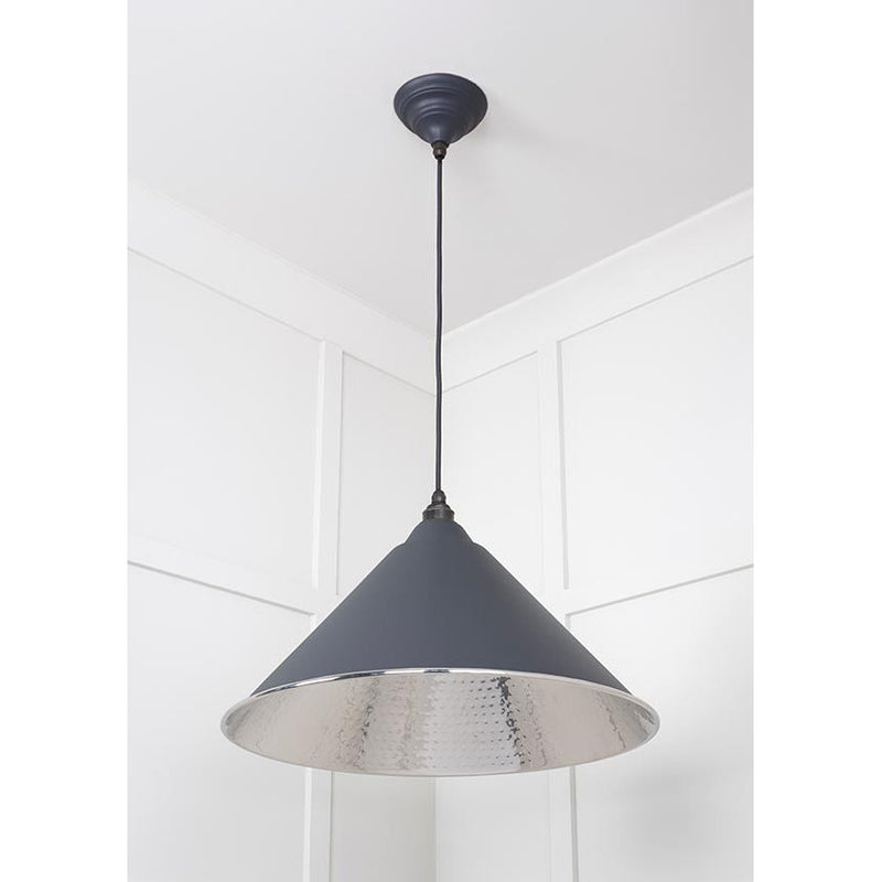 From The Anvil - Hockley Pendant in Slate - Hammered Nickel - 45433SL - Choice Handles