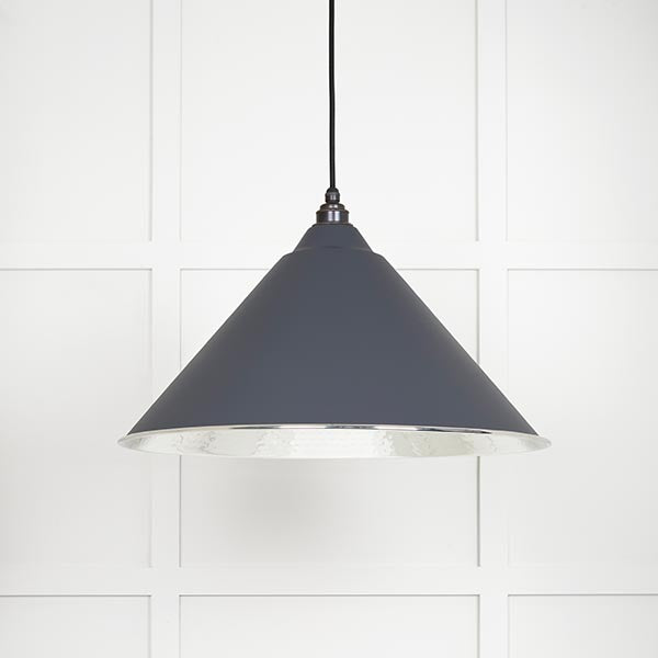 From The Anvil - Hockley Pendant in Slate - Hammered Nickel - 45433SL - Choice Handles