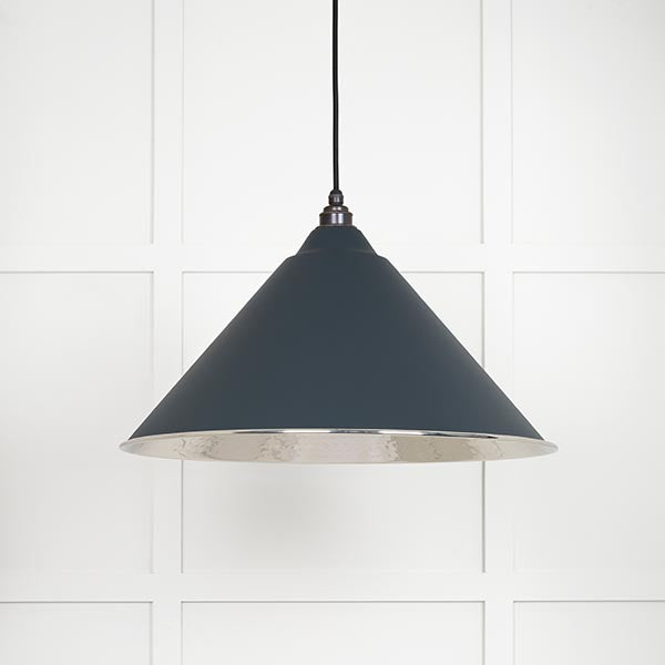 From The Anvil - Hockley Pendant in Soot - Hammered Nickel - 45433SO - Choice Handles