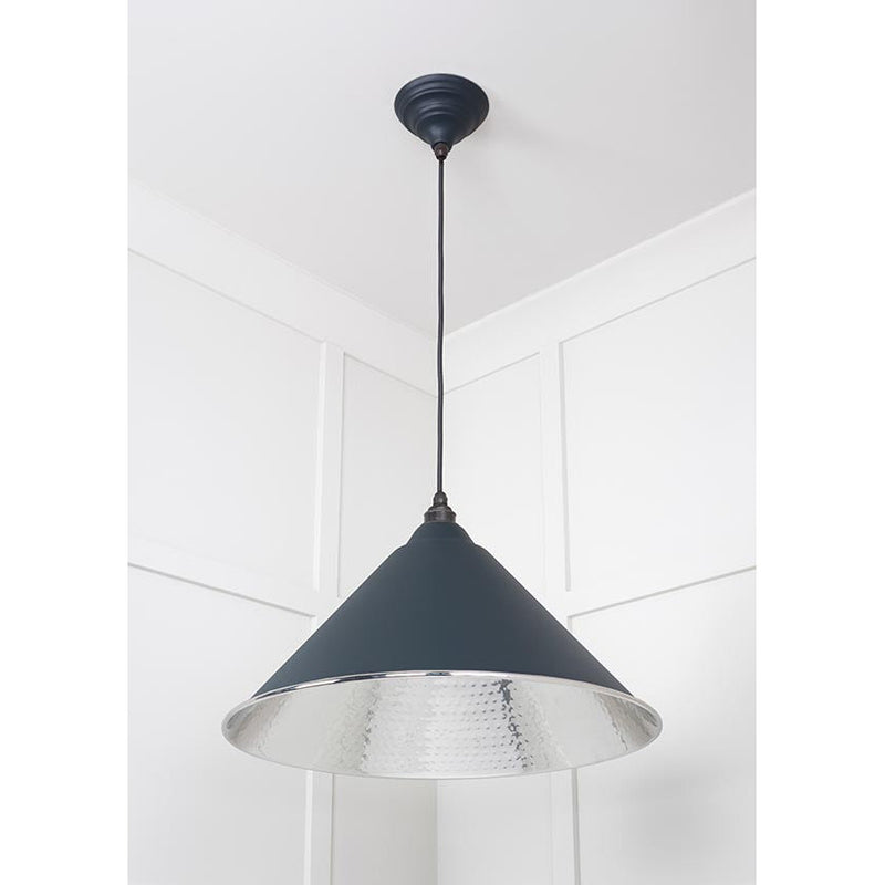 From The Anvil - Hockley Pendant in Soot - Hammered Nickel - 45433SO - Choice Handles