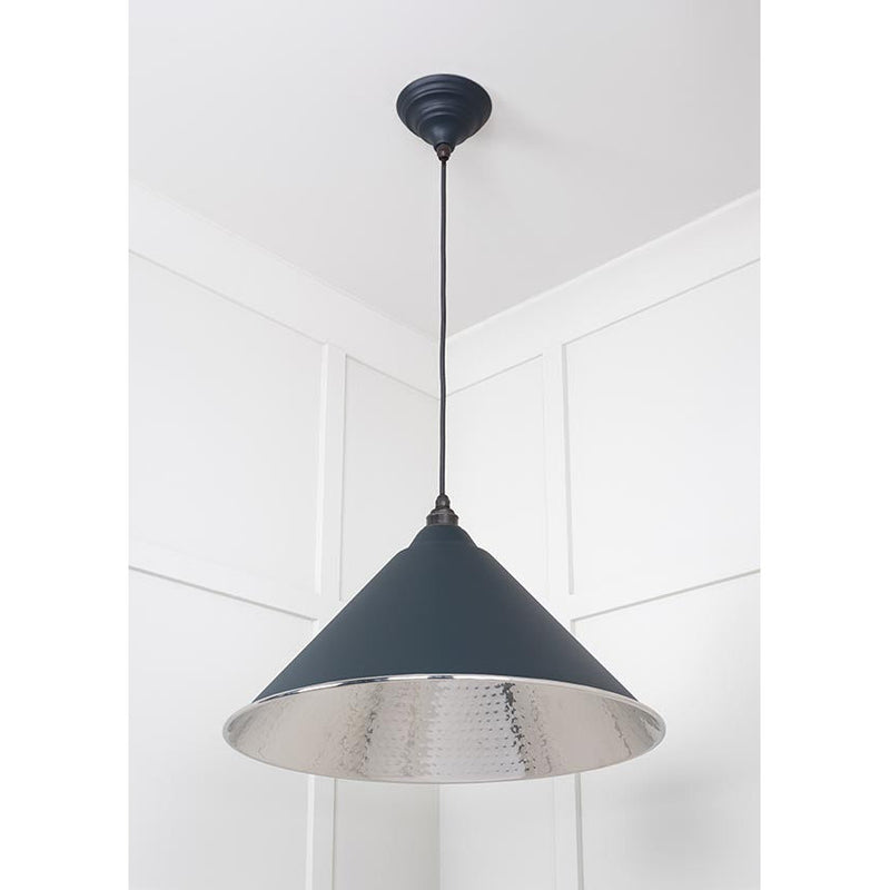 From The Anvil - Hockley Pendant in Soot - Hammered Nickel - 45433SO - Choice Handles