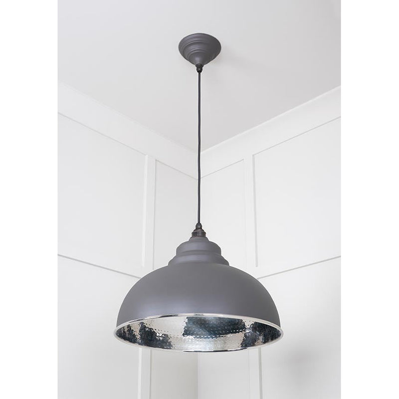 From The Anvil - Harborne Pendant in Bluff - Hammered Nickel - 45472BL - Choice Handles