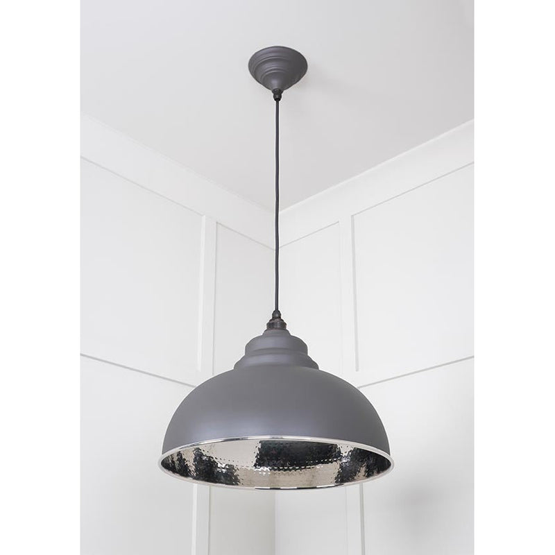 From The Anvil - Harborne Pendant in Bluff - Hammered Nickel - 45472BL - Choice Handles