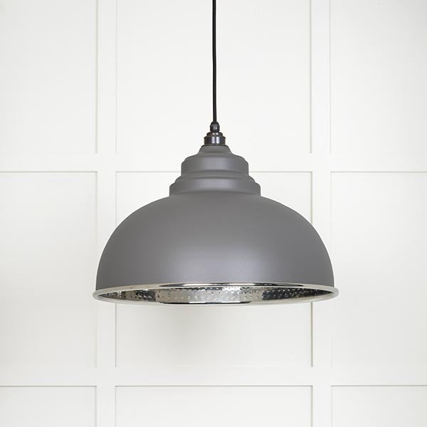 From The Anvil - Harborne Pendant in Bluff - Hammered Nickel - 45472BL - Choice Handles