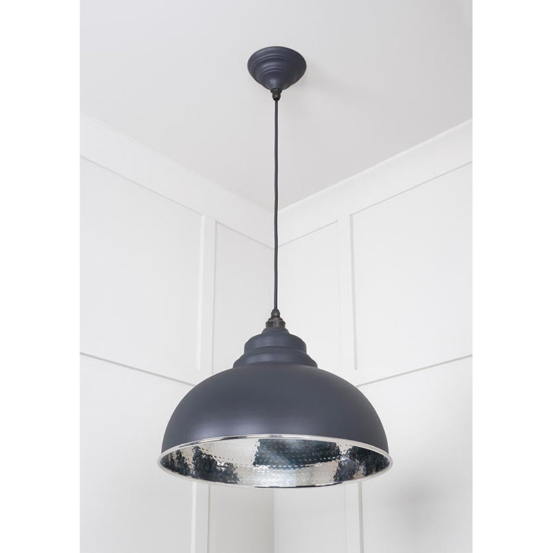 From The Anvil - Harborne Pendant in Slate - Hammered Nickel - 45472SL - Choice Handles