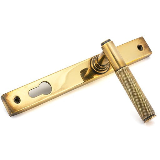 From The Anvil - Brompton Slimline Lever Espag. Lock Set - Aged Brass - 45499 - Choice Handles