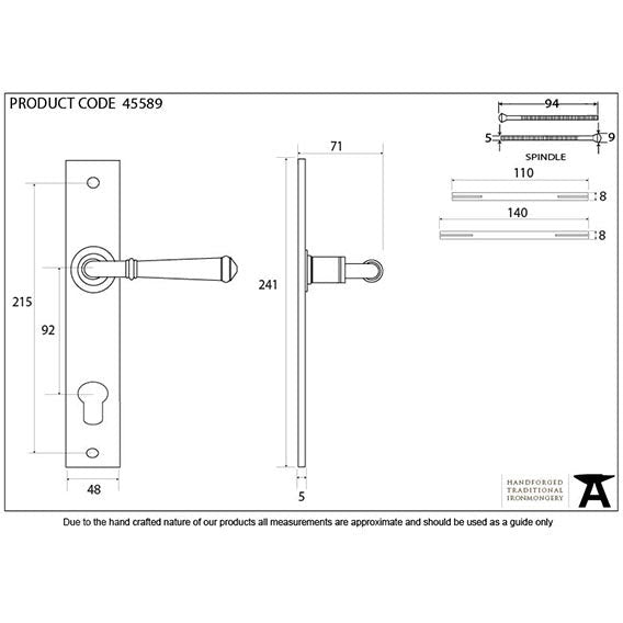 From The Anvil - Regency Lever Espag. Lock Set - Black - 45589 - Choice Handles