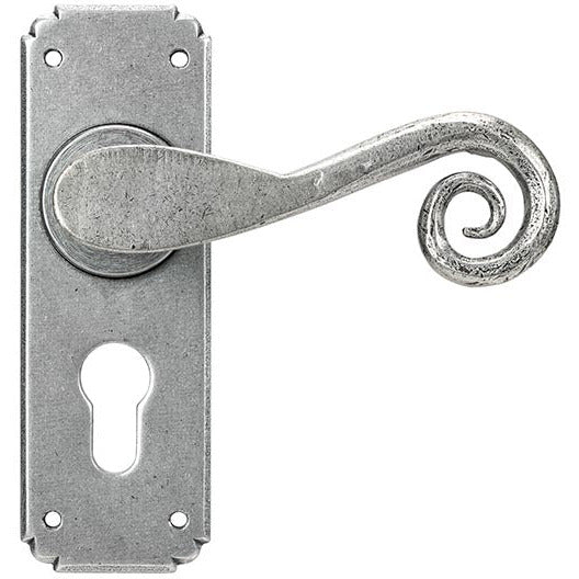 From The Anvil - Monkeytail Lever Euro Lock Set - Pewter Patina - 45592 - Choice Handles