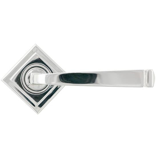 From The Anvil  - Avon Round Lever on Rose Set (Square) - Polished Chrome - 45618 - Choice Handles