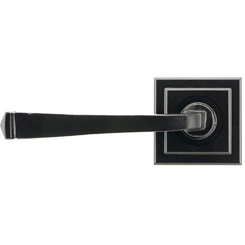 From The Anvil  - Avon Round Lever on Rose Set (Square) - Black - 45626 - Choice Handles