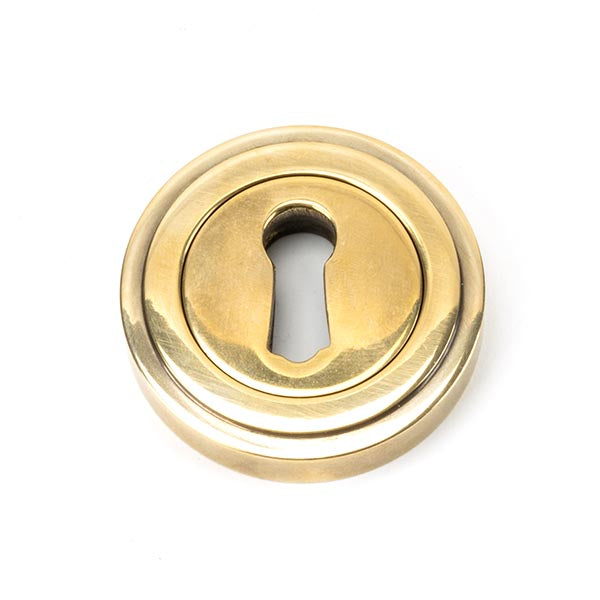 From The Anvil - Round Escutcheon (Art Deco) - Aged Brass - 45684 - Choice Handles