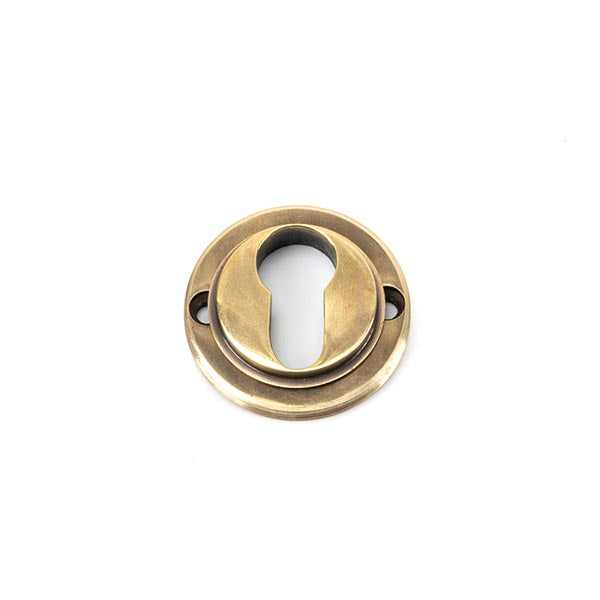 From The Anvil - Round Euro Escutcheon (Beehive) - Aged Brass - 45709 - Choice Handles