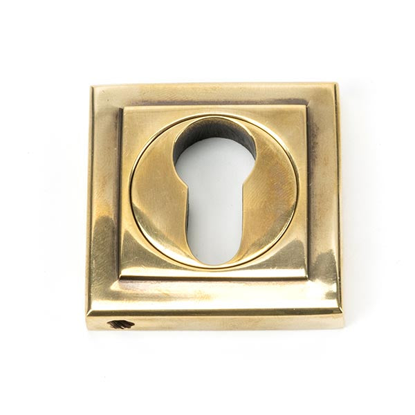 From The Anvil - Round Euro Escutcheon (Square) - Aged Brass - 45710 - Choice Handles