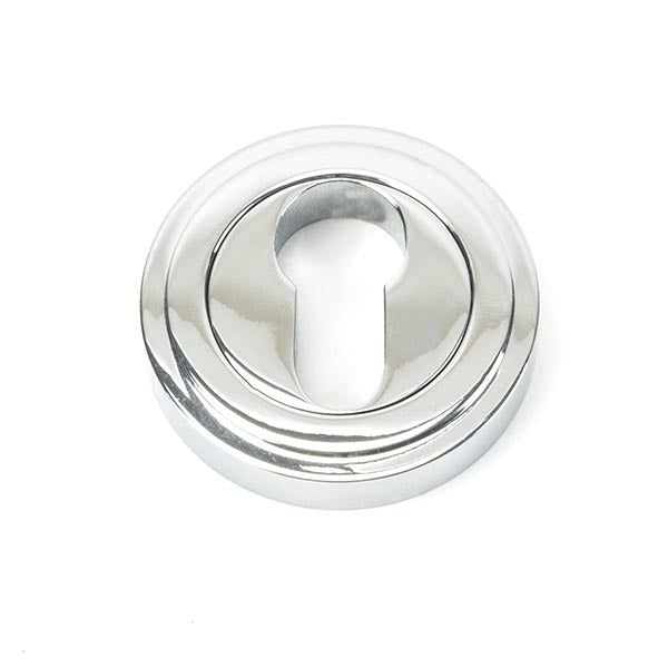 From The Anvil - Round Euro Escutcheon (Art Deco) - Polished Chrome - 45712 - Choice Handles