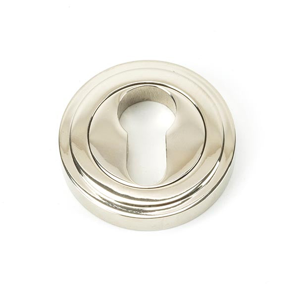 From The Anvil - Round Euro Escutcheon (Art Deco) - Polished Nickel - 45716 - Choice Handles