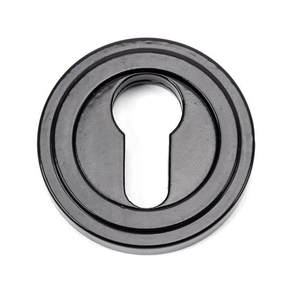 From The Anvil - Euro Escutcheon (Art Deco) - Black - 45720 - Choice Handles