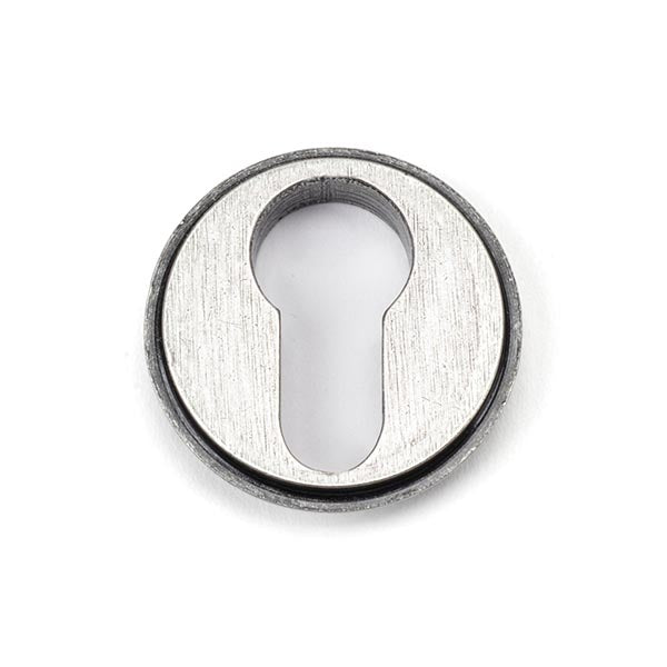 From The Anvil - Round Euro Escutcheon (Art Deco) - Pewter Patina - 45728 - Choice Handles