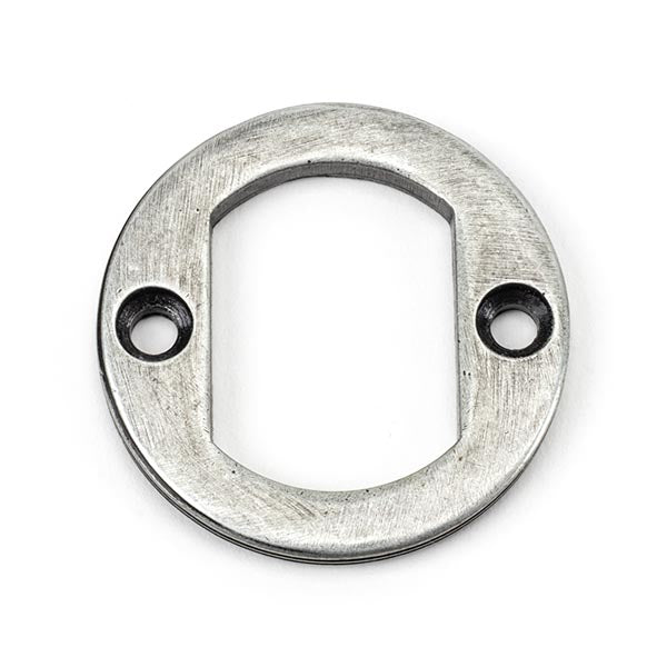 From The Anvil - Round Euro Escutcheon (Art Deco) - Pewter Patina - 45728 - Choice Handles