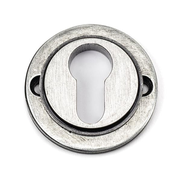From The Anvil - Round Euro Escutcheon (Square) - Pewter Patina - 45730 - Choice Handles