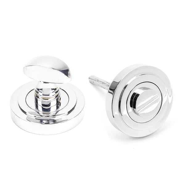 From The Anvil - Round Thumbturn Set (Art Deco) - Polished Chrome - 45736 - Choice Handles