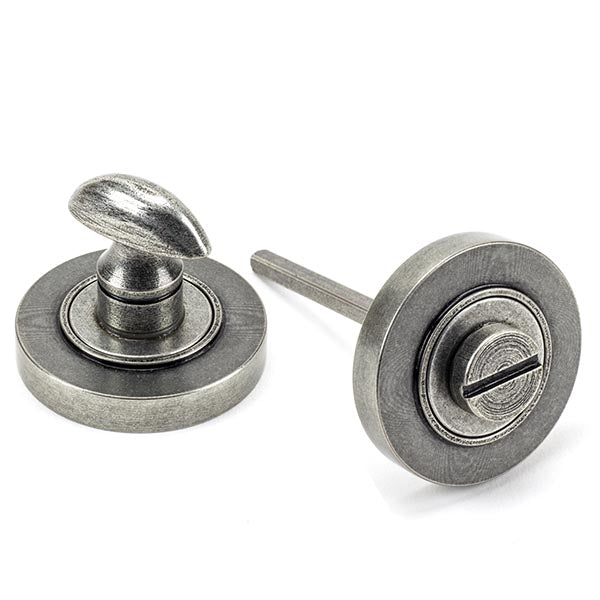 From The Anvil - Round Thumbturn Set (Plain) - Pewter Patina - 45751 - Choice Handles