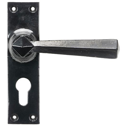 From The Anvil - Straight Lever Euro Lock Set - Black - 45759 - Choice Handles