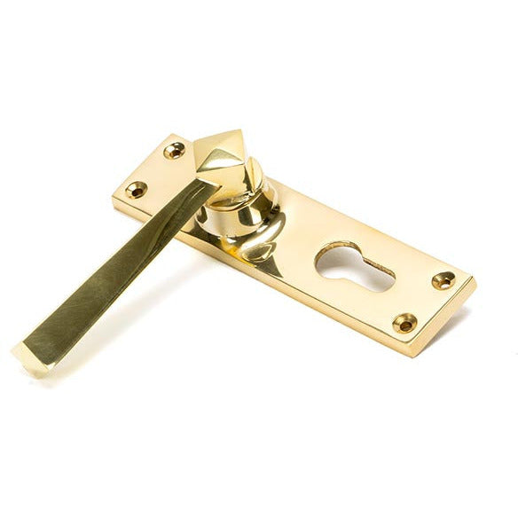 From The Anvil - Straight Lever Euro Lock Set - Polished Brass - 45761 - Choice Handles