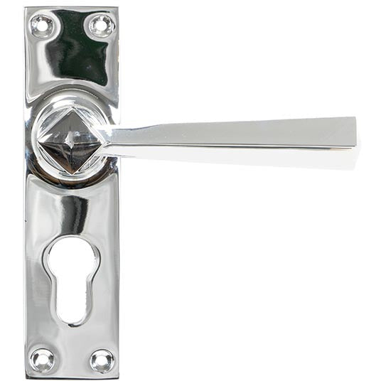 From The Anvil - Straight Lever Euro Lock Set - Polished Chrome - 45762 - Choice Handles