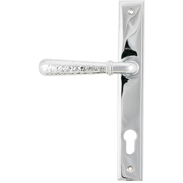 From The Anvil - Hammered Newbury Slimline Espag. Lock Set - Polished Chrome - 45772 - Choice Handles