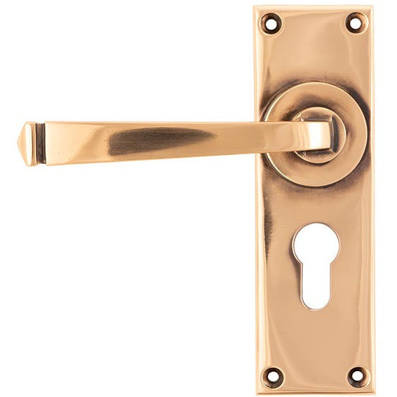 From The Anvil - Avon Lever Euro Lock Set - Polished Bronze - 45790 - Choice Handles