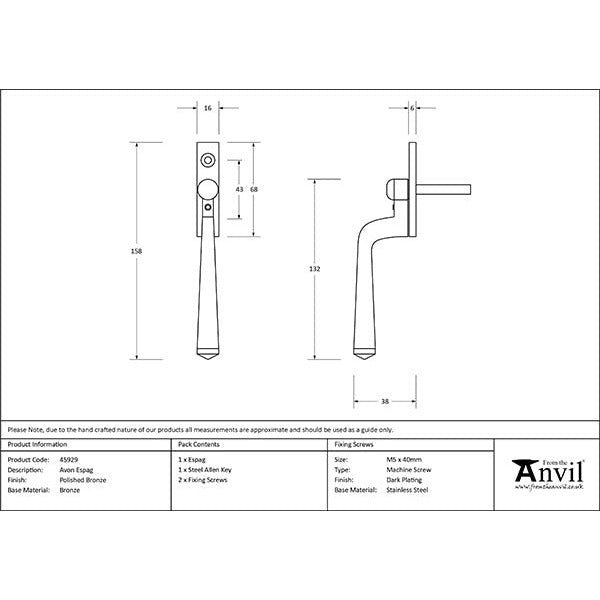 From The Anvil - Avon Espag - Polished Bronze - 45929 - Choice Handles