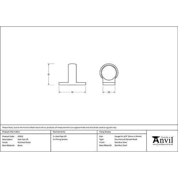 From The Anvil - Sash Eye Lift - Aged Brass - 45932 - Choice Handles