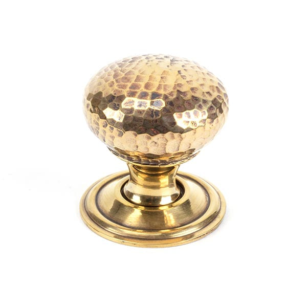 From The Anvil - Hammered Mushroom Cabinet Knob 32mm - Aged Brass - 46021 - Choice Handles